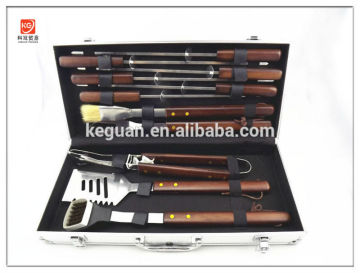 B-002 hot sale 11 pieces high quality stainless steel barbecue tool with storage case