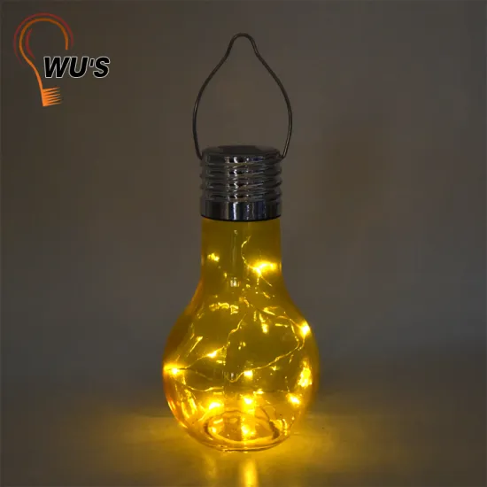 Fine appearance light bulb shape glass decoration jar solar light