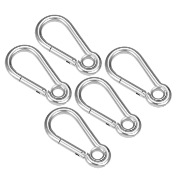 Keluli tahan karat 316 &amp; 304 DIN5299 Spring Snap Hook Carabiner Dengan Mata: Perkakasan berkualiti tinggi untuk keselamatan dan ketahanan