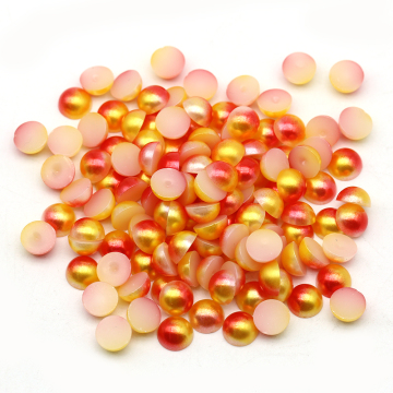 WHATSTONE Rainbow Colorful Half Round Pearls in Various Sizes: 3mm, 4mm, 5mm, 6mm, 8mm, 10mm, 12mm, 16mm | ABS Material