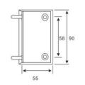 Single 90 degree wall to glass shower hinge