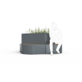 Geometric garden seating area