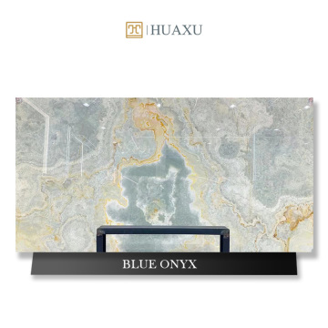 Huaxu Luxury Natural Royal Light Blue Onyx Marble Slabs