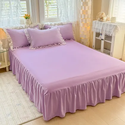 Purple Grape Lace Pure Color bed sheet
