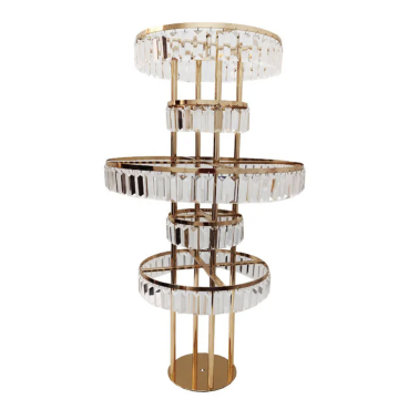 Gold Vase Centerpieces: Metal Flowers Stand Chandelier for Weddings