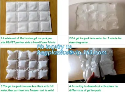 Cooler Bag Accessory Custom Reusable Gel Ice Pack, cold pack for keeping seafood fresh, cold chain meat vegetable beverage trans