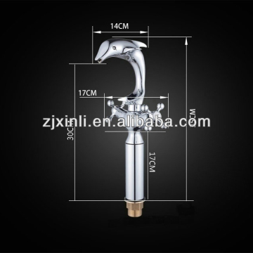 Mixer di delfino in ottone di alta qualità, miscelatore cromata a doppia maniglia, articolo best sell