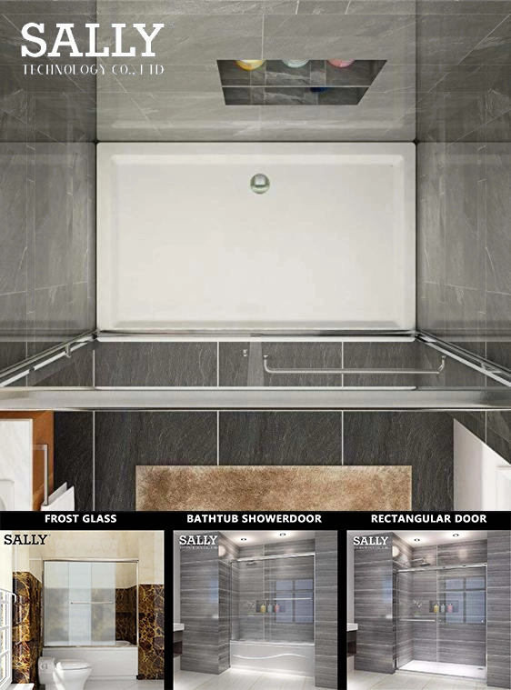 Sally Transparent Tempered Safety Glass Sliding Shower Framed Door for Bathroom Shower Alcove Room Enclosure