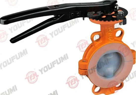 PFA Lined Butterfly Valve Wafer type