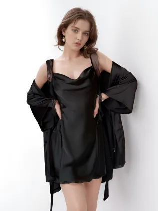 NANTEX Women's Sexy Elegant Silk Nightgown Set