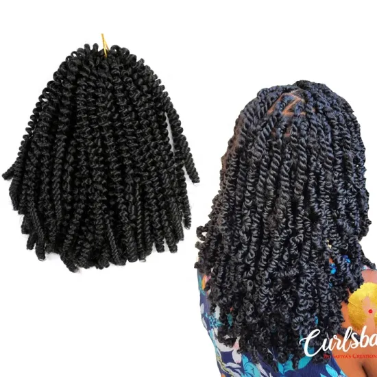8Inch Spring Twist Hair Crochet Braids Passion Twist Synthetic Pre-Twist Crochet Hair Extensions 30Roots Bomb Twist Hair