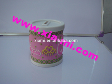 pink series embossing lovely lovling heart 3D rubber beer mug
