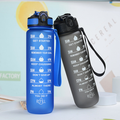 Plastic Sport Water Bottle with Time Marker BPA Free