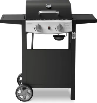 2 Burner Outdoor Propane Gas Grill Stainless Steel BBQ for Patio and Garden