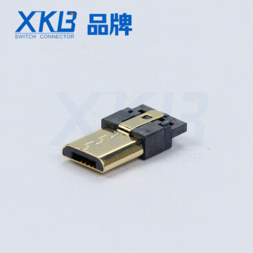 MICRO male head welding line gold plated MK pedestal 5/2PIN shell stainless steel USB connector
