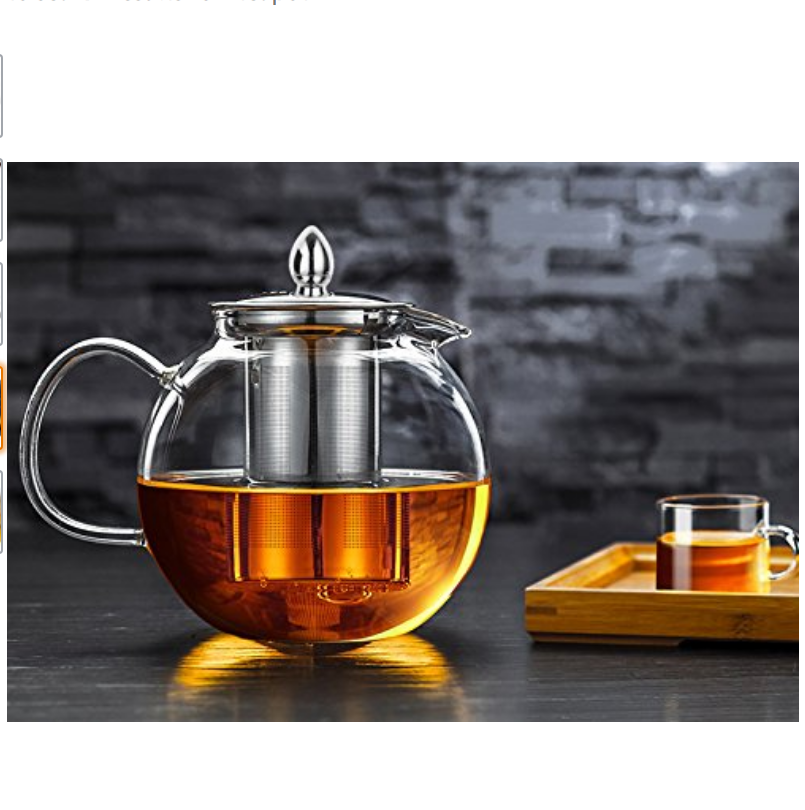 custom heat resistant luxury borosilicate glass large tea set teapot