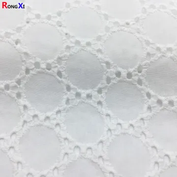 Embroidered Hole Voile White Cotton Lace fabrics