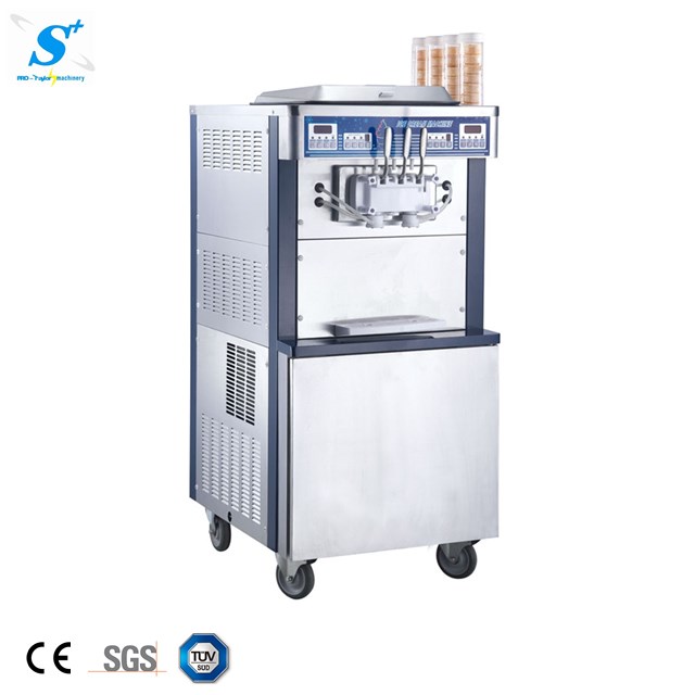 China Factory Suministro de doble refrigeración Big Ice Cream Machine Commercial 3 Sabores de yogurt congelado barato