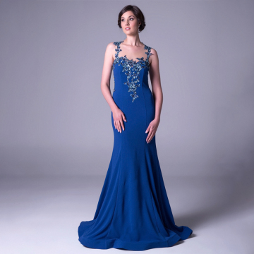 Latest girls royal blue wedding bridesmaid dresses bling bling stones oem dresses