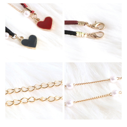 Wholesale fashion Valentine's Heart Pearl Chain necklace