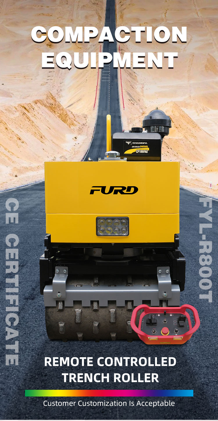 Compact Double Drum Compactor Road Roller Small Hand Remote Control ...