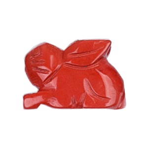 Red Jasper Handmade Craved 1.0Inch Rabbit Ornament (18X27mm) for Home Decor