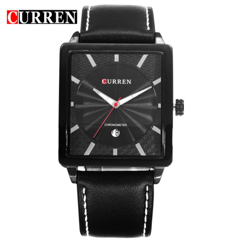 curren rectangle case watch mininalist design wristwatch
