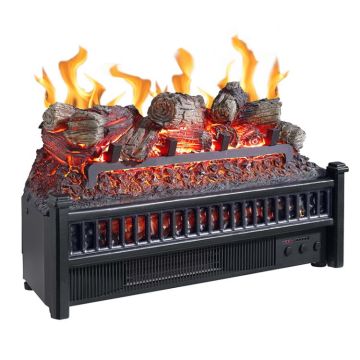 Black Electric Log Insert with Heater