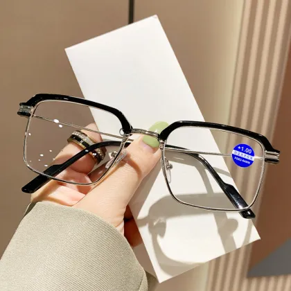 HD Anti-Blue Light Reading Glasses for Elderly - Myopia Fashion Eyebrow Frame