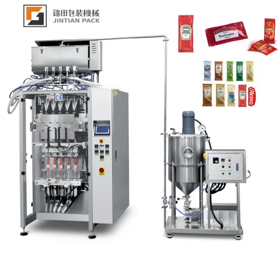 Multi-Lane Pouch Stick Ketchup Hot Sealing Filling Packaging Machine for Liquid Yogurt