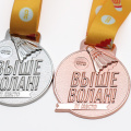 Medallas personalizadas de carreras de oro de bádminton