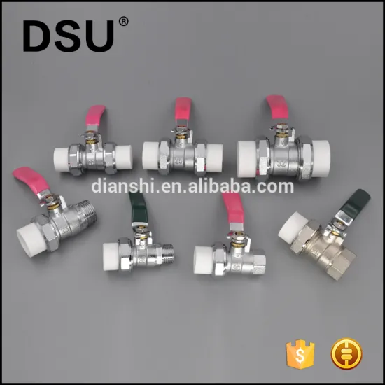 Brass Body PPR Double Union plastic ball valve With Handle PPR ball valve