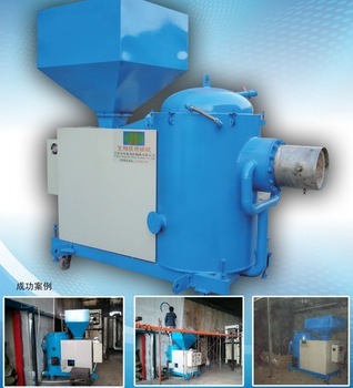 Biomass wood pellet burner for hot water boiler