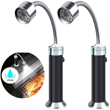 Magnetic Outdoor BBQ Grill LED Lights - 360 Degrees Heat Resistant Gooseneck Lantern
