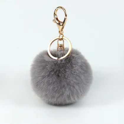 Imitate Rabbit Fur Ball Keychain Handbag Key Ring Car Key