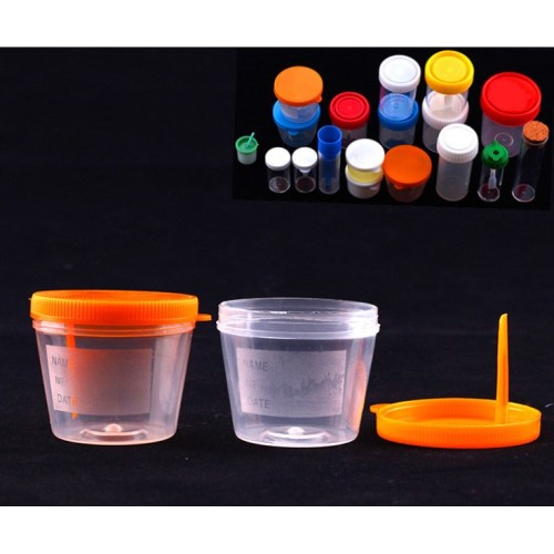 Disposable Plastic Urine Cup Container with Screw Cap