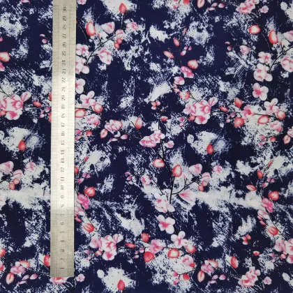 100% Rayon Viscose Woven Challis Flower Print Fabric