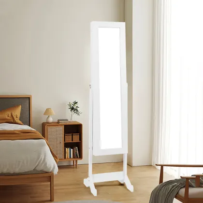 Factory Custom Bedroom Body Mirror - Full-Length Gym Fitness Floor Mirror with Jewelry Cabinet