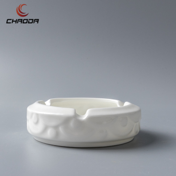 Custom Logo Printed Ceramic Ashtray - Hotel Porcelain Round Ashtray for Office and Home