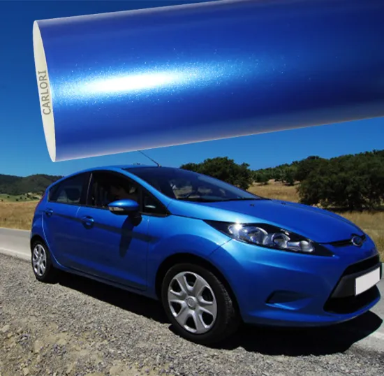 satin metallic blue vinyl wrap