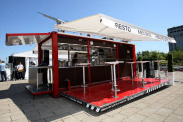 Portable Mobile Shop Made From Modified Container House Red Paint