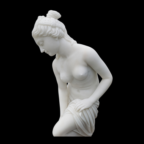 Elegante mármol blanco estatua femenina