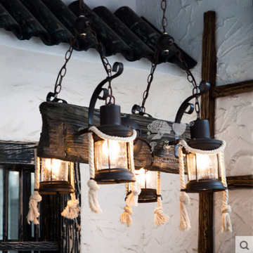 Vintage home goods modern iron indoor artistic black metal pendant lamp