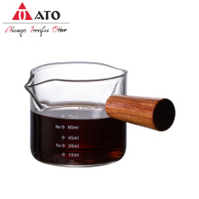 Clear Double Mouth Coffee Glass Measuring Cup