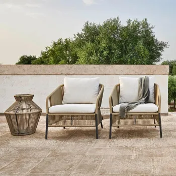 HJ HOME Outdoor Patio Furniture Set: Woven Rattan and Metal Lounge Armchair Sofa Chair