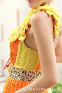 wholesale agent retail DORIS 30213 MOQ 1PC multicolor chiffon dress