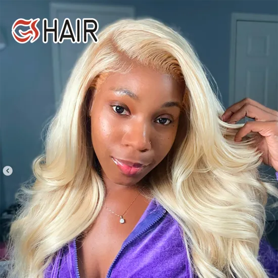 GS Hot Selling Cheap Blonde Human Hair Wig Wholesale 613 HD Lace Wig With Baby Hair