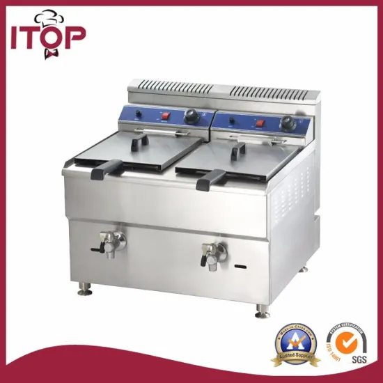 18+18L gas stainless steel 2 tank 2 basket deep fryer