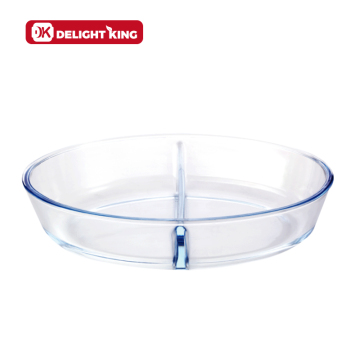 Eco-friendly Glass Baking Dishes with Two Compartments