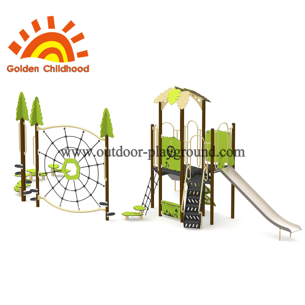 Simple Green Style Outdoor Playground Equipment For Children 2